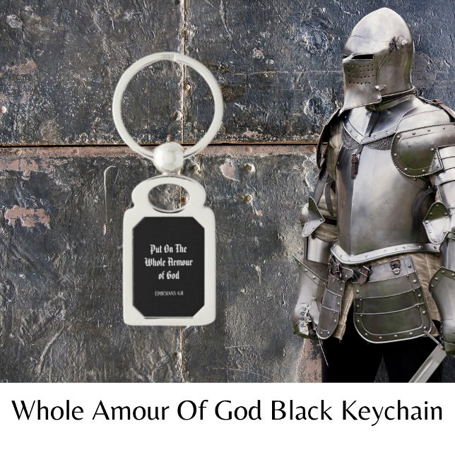 Chaveiro Amor Inteiro de Deus Versículo da Bíblia Efésios P (Whole Amour Of God Black Keychain)