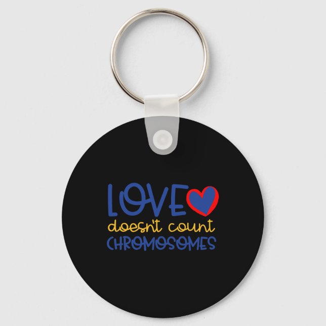 Chaveiro Amor não conta cromossomos para baixo síndrome (Frente)