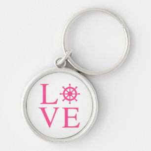 Chaveiro Amor Náutico Rosa Fúcsia Roda de Navio