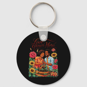 Chaveiro Amor Negro Casal Afro-Americano Esboço Valentin
