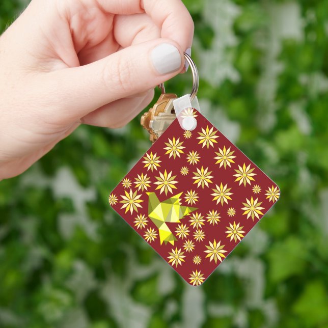 CHAVEIRO AMOR PÁSSARO COM PRESENTE DE FLORES DIA ESPECIAL,  (Mão)