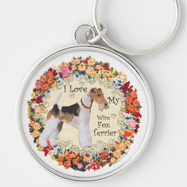 Chaveiro Amor pelo Fox Terrier de Pelo de Arame (Frente)