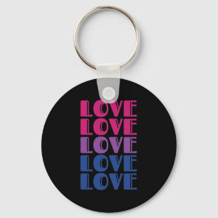 Chaveiro Amor Repetitivo Texto LGBTQ Orgulho Bissexual