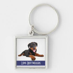 Chaveiro Amor Rottweilers Cachorro Filhote em Brinco de Cha