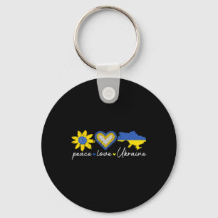 Chaveiro Amor Ucrânia Paz Girassol Coração Unidade Conscien