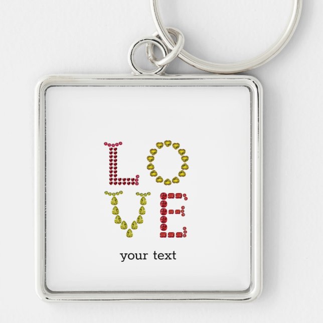 Chaveiro Amor, Vermelho e Amarelo (Frente)