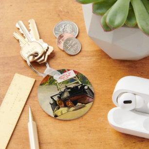 Chaveiro Amor Vintage, Estrada Fechada Prossiga por Sua Con