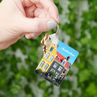 Chaveiro Amsterdã Holanda Casas Viagem lembrança