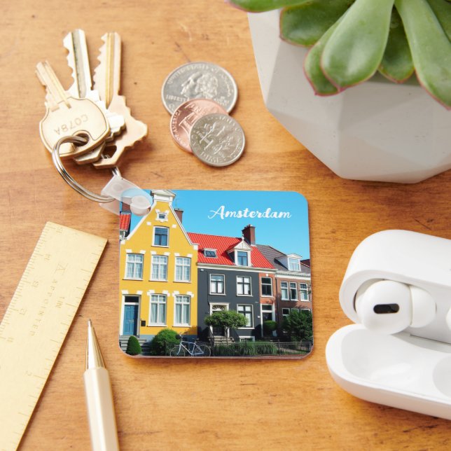 Chaveiro Amsterdam Holland Houses Travel souvenir (Mesa)