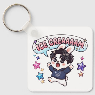 Chaveiro Amuleto de Bolsa Fandom Stray Rabbit Sorvete K-Pop
