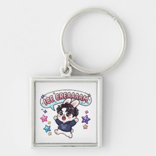 Chaveiro Amuleto de Bolsa Fandom Stray Rabbit Sorvete K-Pop