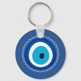 Chaveiro Amuleto de Mau Nazar do Mandala Grego bonito Azul