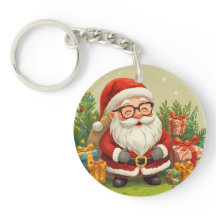 Amuleto de Pulseira do Papai Noel Alegre 