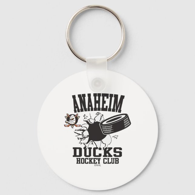 Chaveiro Anaheim Ducks Hockey Puck Burst Orange Officially  (Frente)