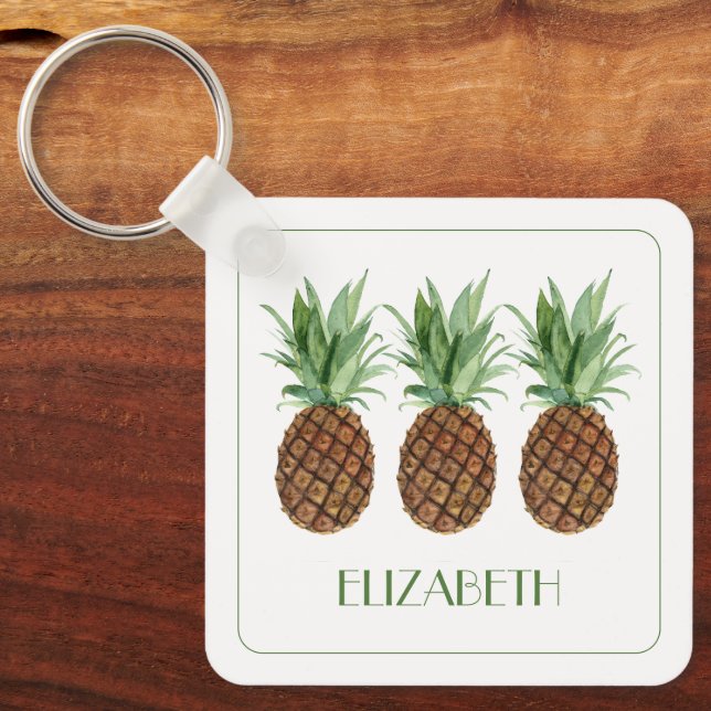 Chaveiro Ananás Tropicais de pré-disquete personalizados (Frente)