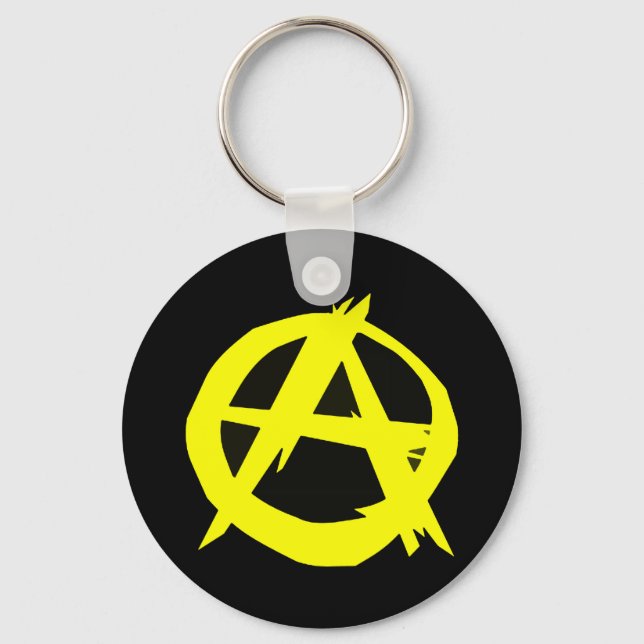Chaveiro Anarcho Capitalism Black and Yellow Flag (Frente)
