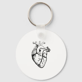 Chaveiro Anatomical Heart Vintage Line Art