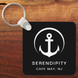 Chaveiro Anchor de Barco Moderno Preto