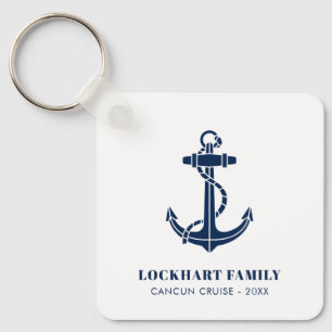 Chaveiro Âncora de Barco Náutico Viagem Familiar Personaliz