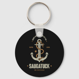 Chaveiro Âncora Vintage Retro Saugatuck Michigan Embarcaçõe