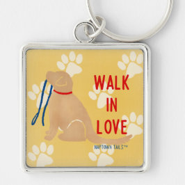 Chaveiro Andar no Amor Ouro Cachorro Amarelo