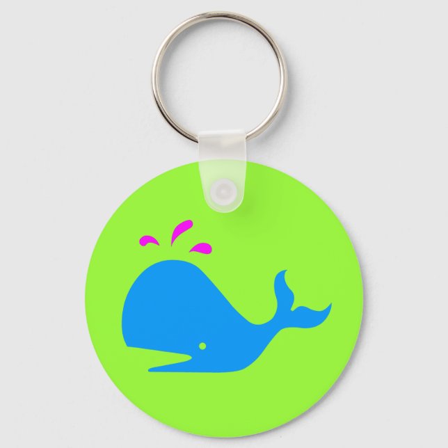 Chaveiro Andy Whale Singletons_aqua,magenta em verde (Frente)