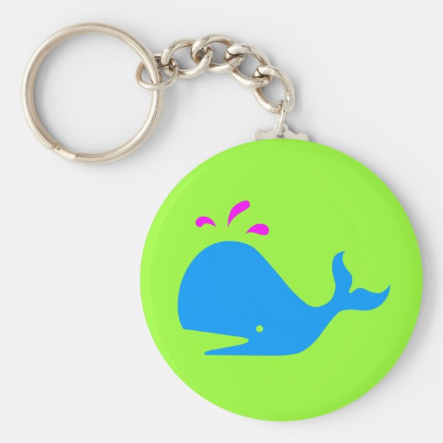 Chaveiro Andy Whale Singletons_aqua,magenta em verde (Frente)