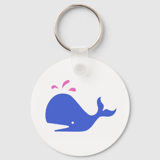 Chaveiro Andy Whale Solitários azul, rosa no branco (Frente)