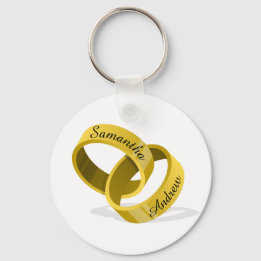 Chaveiro Anéis de Casamento Intercalado - Nomes personaliza