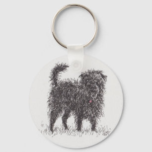 Chaveiro Anel chave do botão preto de Terrier
