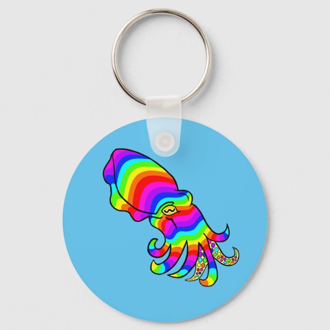 Chaveiro Anel chave Rainbow Cuttlefish (Frente)