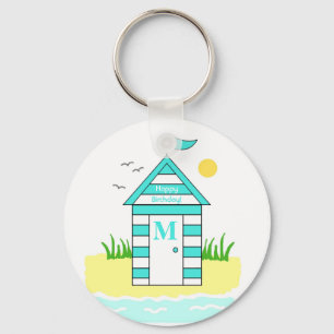 Chaveiro Anel de Chave Azul Light Hut Beach