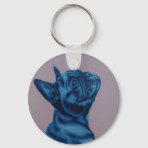 Anel de chave Blue Frenchie