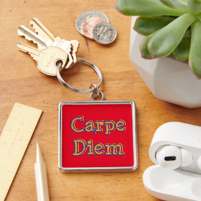 CHAVEIRO ANEL DE CHAVE "CARPE DIEM/SAIBA O DIA"/PERSONALIZÁ (Mesa)