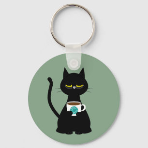 Chaveiro Anel de chave de gato sonolento YAAAWN