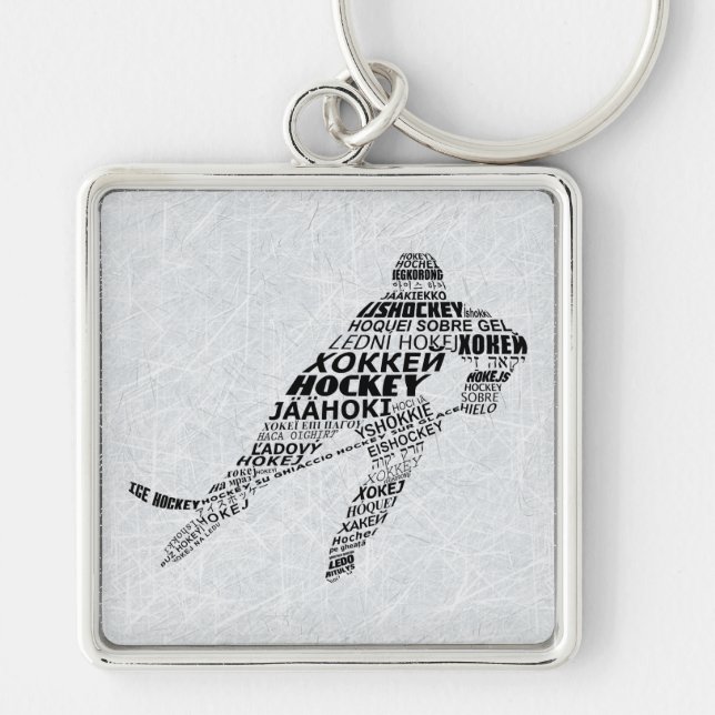 Chaveiro Anel de Chave do Jogador de Hóquei no Gelo (Frente)