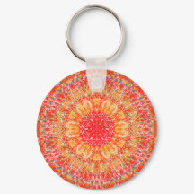 Anel de chave Orange Mandala