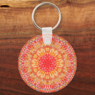 Chaveiro Anel de chave Orange Mandala