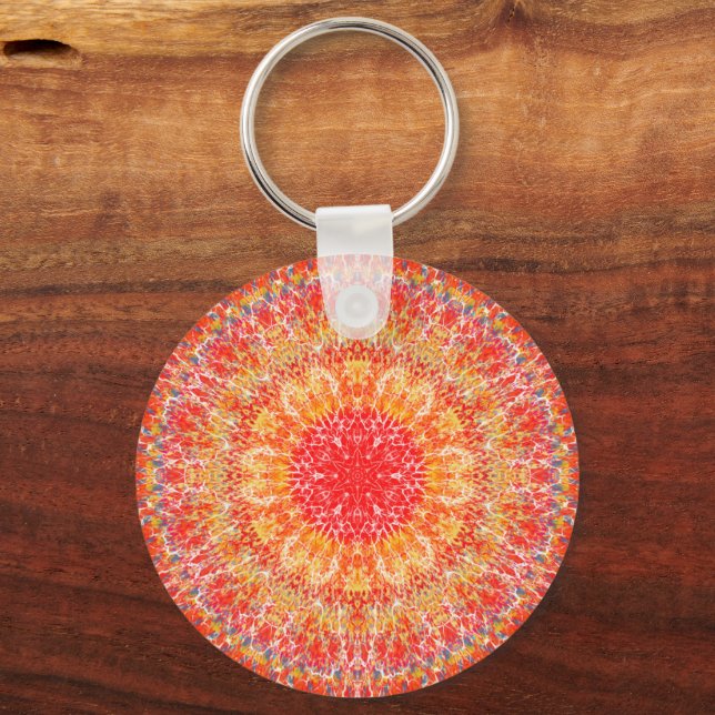 Chaveiro Anel de chave Orange Mandala (Verso)