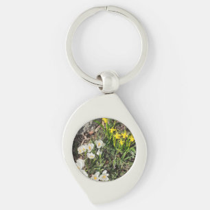 Chaveiro Anel de Teclas de Daffodils & Crocus Metal