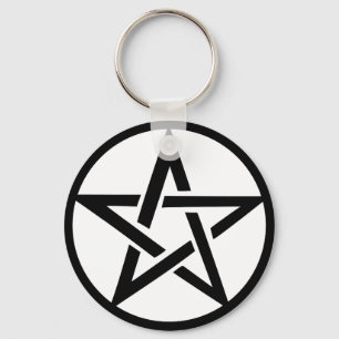 Chaveiro anel pentagrama preto