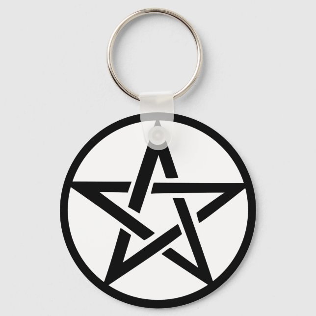 Chaveiro anel pentagrama preto (Frente)