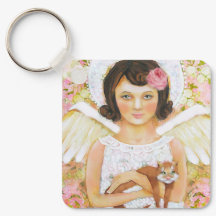 Angel & Cat Keychain – Kindness in Every Moment