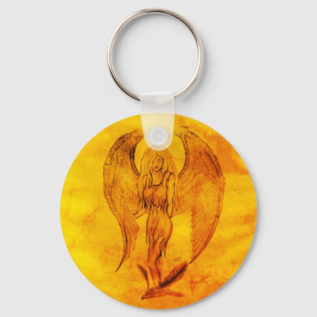 Chaveiro Angel no estilo de tatuagem (Frente)