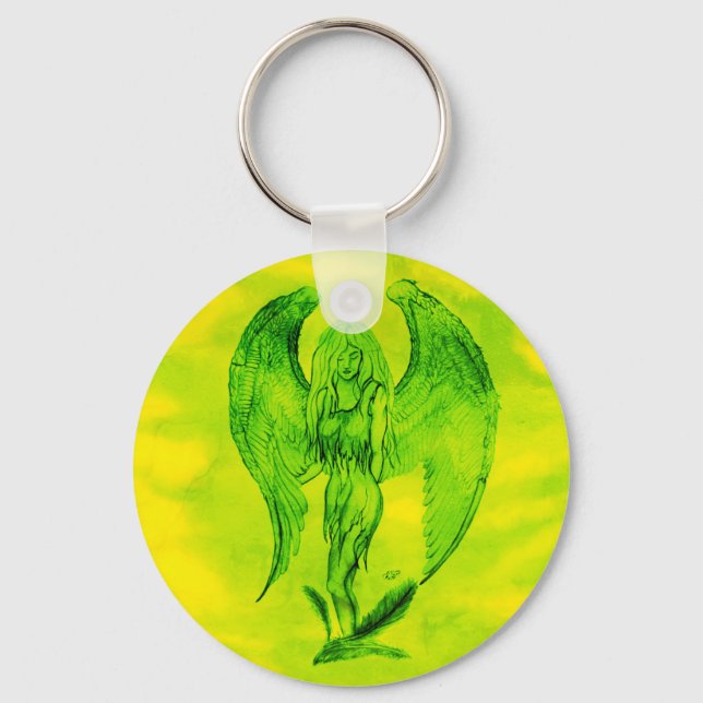 Chaveiro Angel no estilo de tatuagem (Frente)