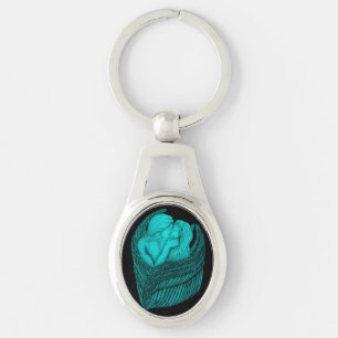 Chaveiro Angels Kissing, Design preto e verde