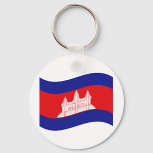 Chaveiro Angkor Wat Cambojano Flag Wave