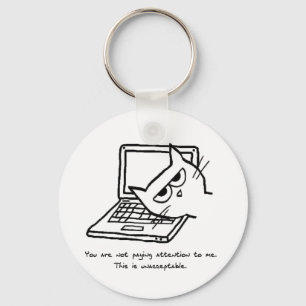 Chaveiro Angry Cat Demands Attention - Funny Cat Keychain