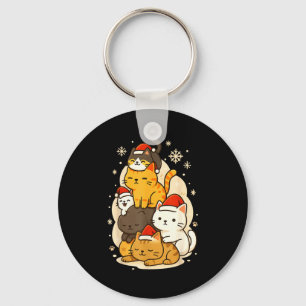 Chaveiro Animação de Natal Fofo Gatos Kawaii Neko Gatinho E
