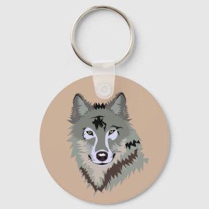Chaveiro animado realístico do lobo